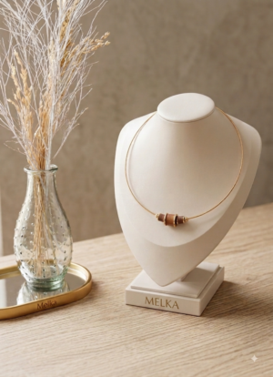 Colar Aro Couro & Ouro /Melka