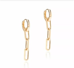 Brinco Liso Ear Bling Elos M - Banho de Ouro 18k