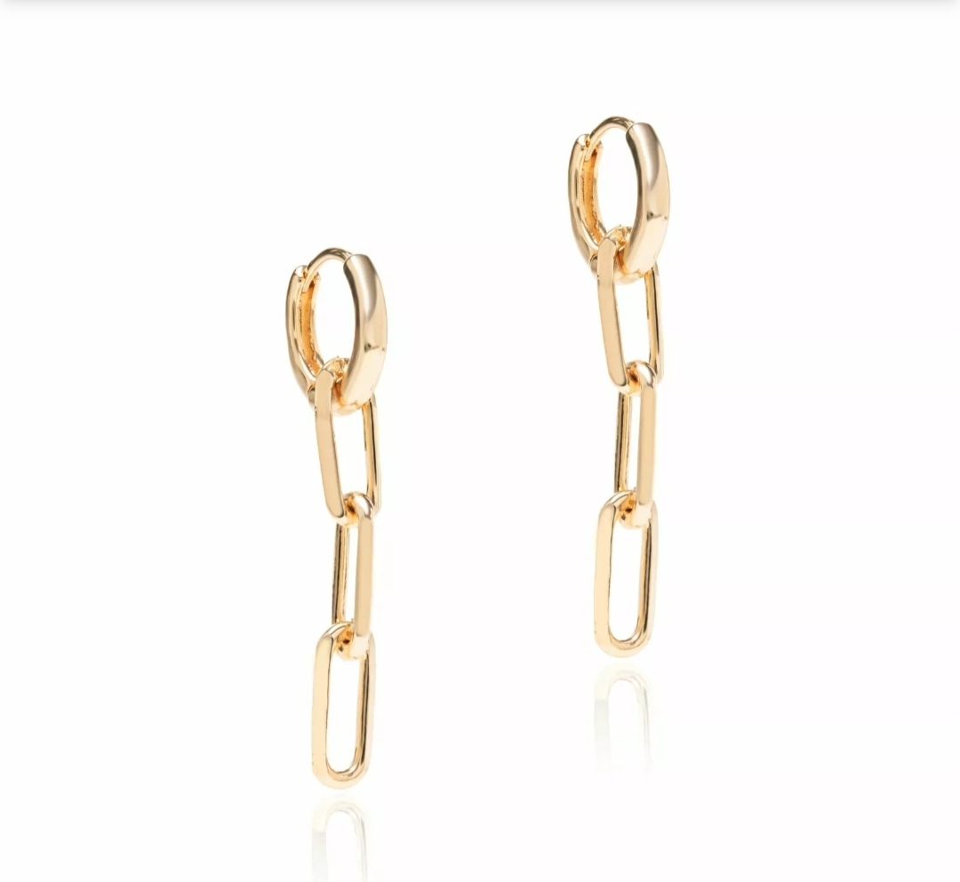 Brinco Liso Ear Bling Elos M - Banho de Ouro 18k - Imagem 2