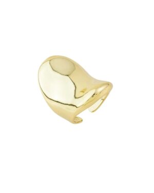 Anel Alongado Regulável - Banho Ouro 18k