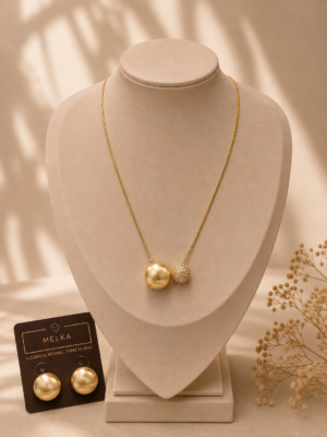 Conjunto Duo Esferas Lisa /Cravejada