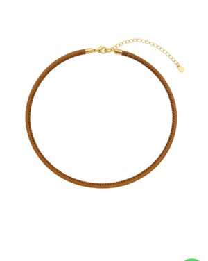 Chocker em Couro com marrom